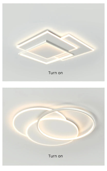 Modern Nordic Led Ceiling Light Square Minimalist Lamps for Kitchen Living Dining  Room Art Home Decoration Chandelier