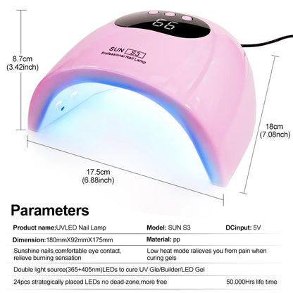 24/6 LED UV Lamp for Nails Gel Polish Drying With LED Display And Motion Sensing Professional Manicure Lamp Dryer Home Use Tool