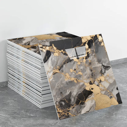 Waterproof Peel and Stick Marble Wall Tiles11.8x11.8 in Self Adhesive PVC Panels for Bathroom Kitchen and Living Room