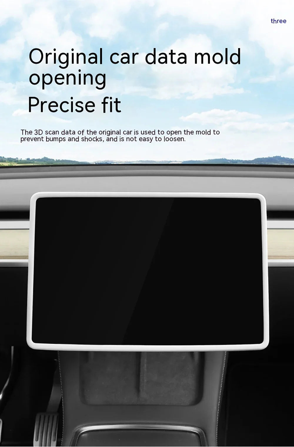 For Tesla Model 3 Y Car Silicone Screen Frame Display Edge Protector Central Control Protective Cover Anticollision Accessories