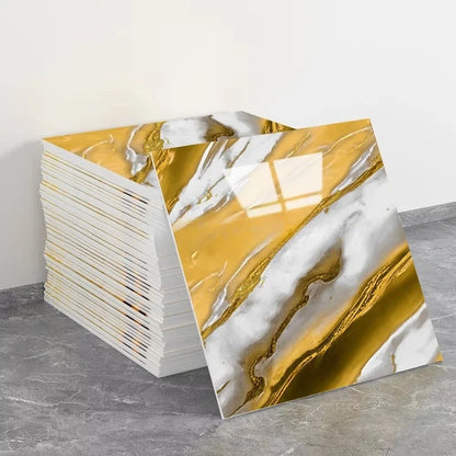 Waterproof Peel and Stick Marble Wall Tiles11.8x11.8 in Self Adhesive PVC Panels for Bathroom Kitchen and Living Room