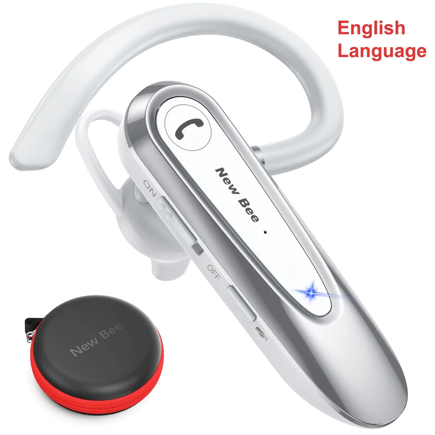 New Bee B45 Bluetooth Headset Wireless Earpiece for Driving Earphone with Dual Mic Earbuds CVC8.0 Noise Reduction Headphones