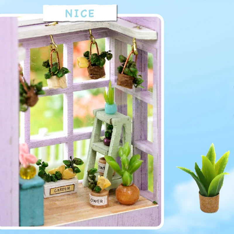 DIY Wooden Doll Houses Mini Assembly Handmade Small House Creative Scene Decoration DollHouse For Toys Birthday Gifts