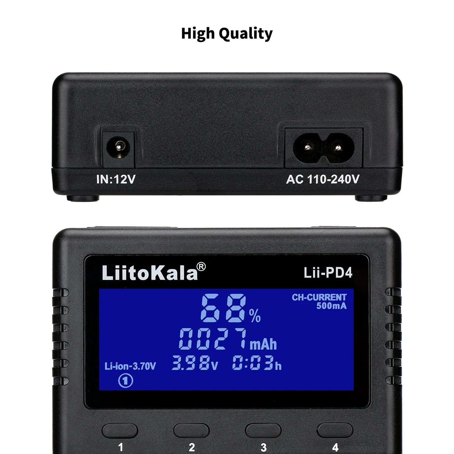 LiitoKala Lii-PD4/PD2 AC PD Charger LCD Fast Charging 4/2-Bay for 21700/18650/AA/AAA Multi-Protection Auto-Detect