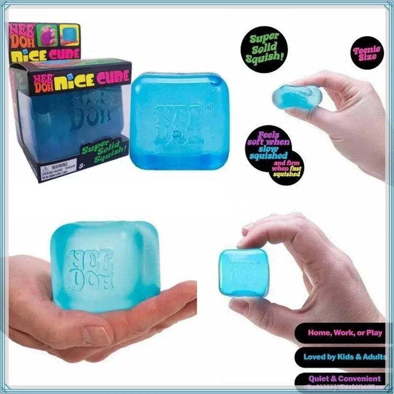 Schylling Needoh Nice Cube Sensory Stress Reliever Fidget Tool for Anxiety &Focus Desk for Adults & Anti-Anxiety Squeeze Kids