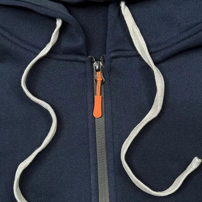 The KTM “Ready to Race” printed half-zip hoodie features workwear pockets and arm pockets, perfect for motorcycle enthusiasts.