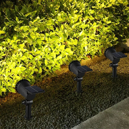 9 LED Solar Spot Lights Outdoor RGB Solar Landscape Lights IP65 Waterproof Brightness Adjustable for Garden Yard Palm Trees