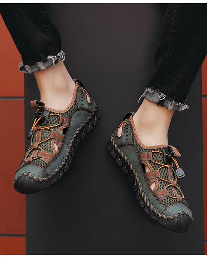 Hot Sale Summer Men's Sandals Outdoor Non-slip Men's Beach Sandals Handmade Genuine Leather Men's Shoes Fashion Men Sneakers