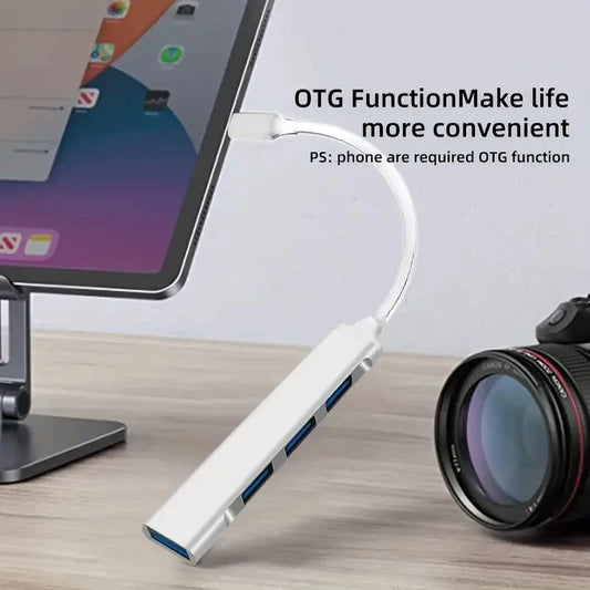 4-Port Multi-Splitter Type C Hub USB Adapter OTG for Xiaomi Lenovo MacBook 13 15 Air pro PC - Computer Accessories