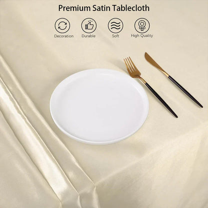 Rectangle Wedding Satin Large Tablecloth Bright Smooth Silk Table Cover Anniversary Dining Party high-end Table Decor