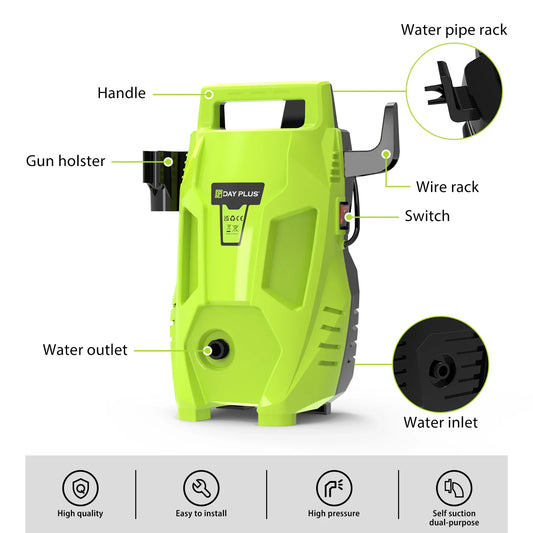2300W Electric High Pressure Washer 480Bar PSI Power Jet Wash Patio Car Jet Washers,7m Hose & 5.5m Power Cord, Adjustable Nozzle