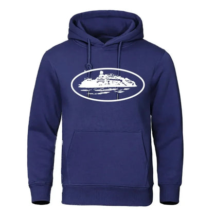 Men's Premium Hoodie Sweatshirt with General Brand Logo Comfortable Streetwear Casual Hooded Pullover for Youth