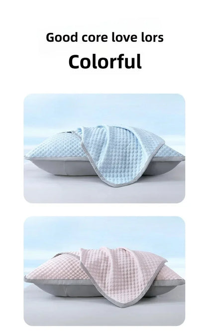 Summer Cooling Pillowcase Solid Color Ice Bean Bean Pillowcase Cool Feeling Air Conditioning Cover Washable  (No Pillow) 48x74cm