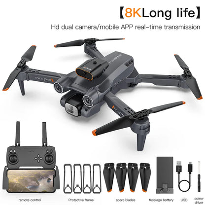 8K Dual Camera Obstacle Avoidance Drone Aerial Photography Laser Obstacle Avoidance Option Flow Helicopter Gift Toy Kid RC Drone