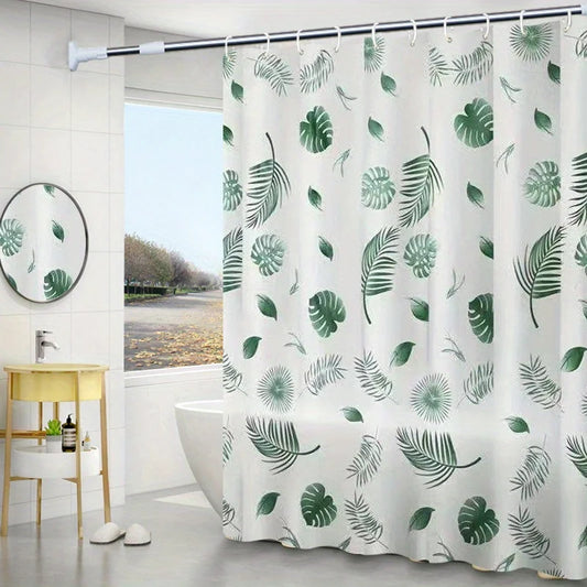 1pc Printed Shower Curtain,180*180cm* 70*70.8inch Bathroom Non Perforated Polyester/PEVA Partition Door Curtain,Hanging Curtain