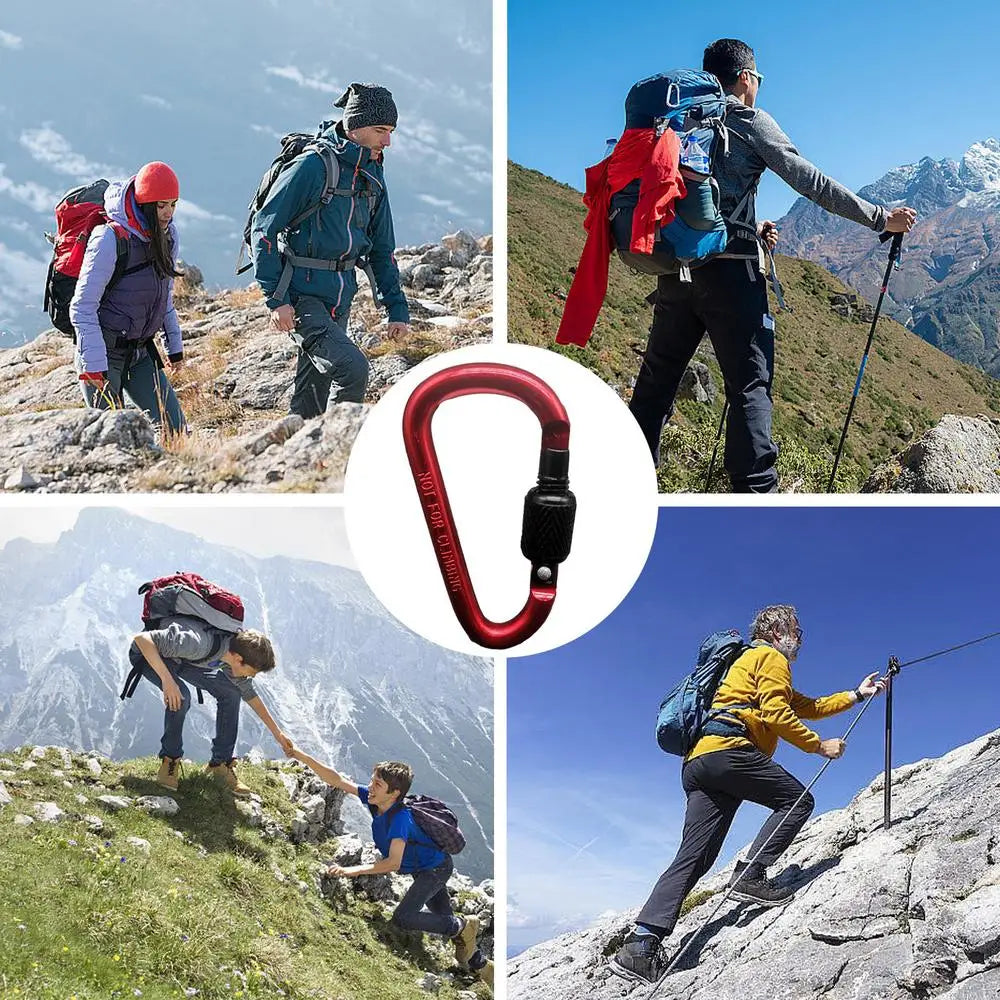 Outdoor Climbing Carabiner D Shaped Paracord Tensioner Key Chain Clip Aluminum Alloy Guylines Tensioner Camp Mountaineering Hook