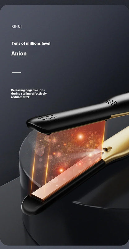 2-in-1 Mini Hair Straightener & Curler - Ceramic Fast Heating 140-220°C - Portable Flat Iron for Short Hair Travel Styling
