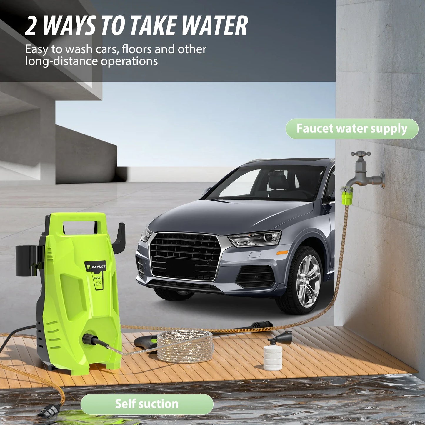 2300W Electric High Pressure Washer 480Bar PSI Power Jet Wash Patio Car Jet Washers,7m Hose & 5.5m Power Cord, Adjustable Nozzle