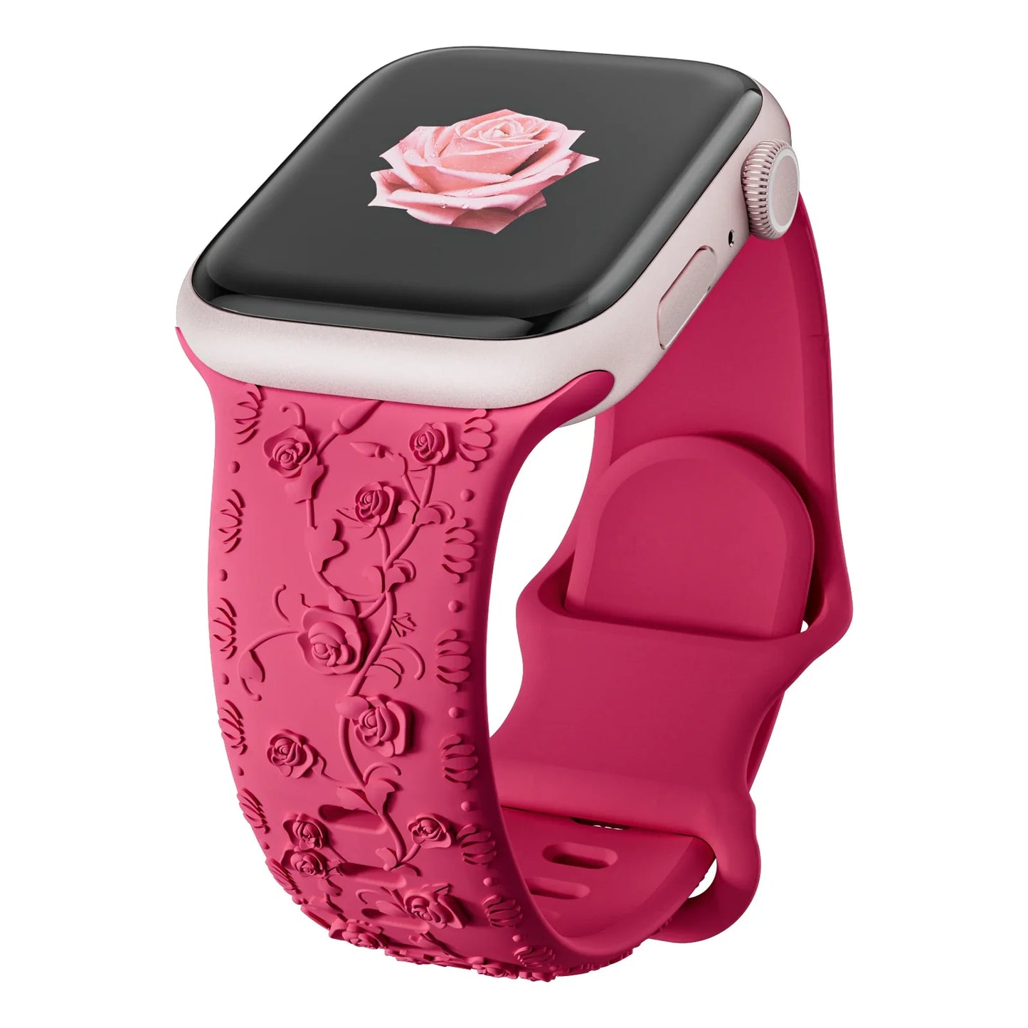 For Apple Watch Band 42mm 41mm 40 45mm 49mm 44mm Floral Engraved bracelet correa for iwatch series11 10 9 7 SE 6 8 Ultra 2 Strap