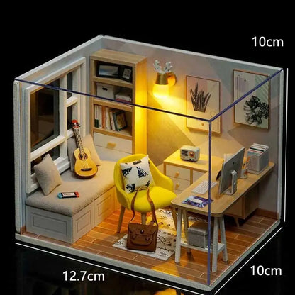 DIY Doll Houses Kits 3D Wooden Puzzles Mini Doll House Assembly Building Furniture Handmade Toys For Kids Birthday Gifts