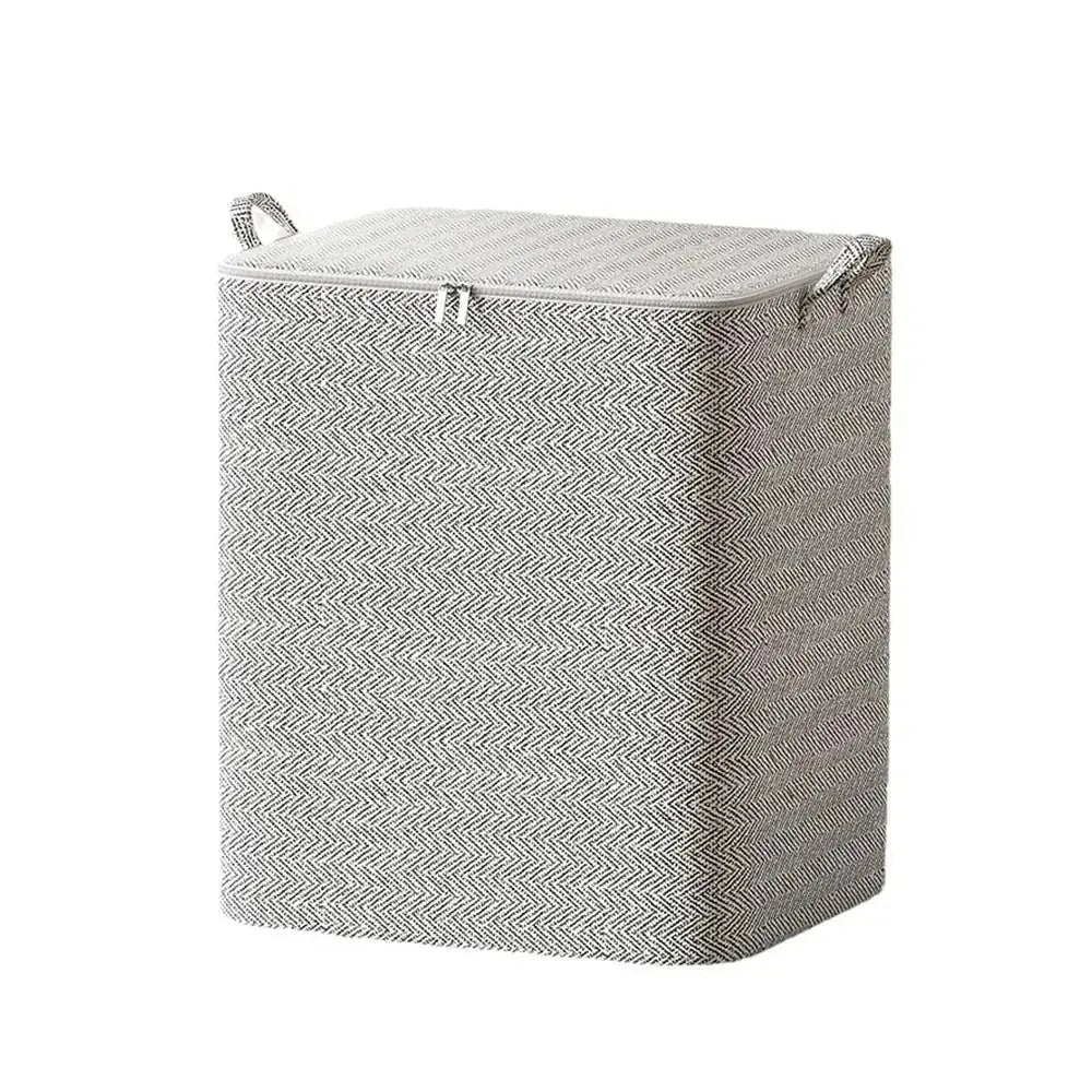 Non-woven Quilt Storage Bag with Lids Zipper Foldable Clothes Quilt Bins Container Large Capacity Dust-proof Bag Organize