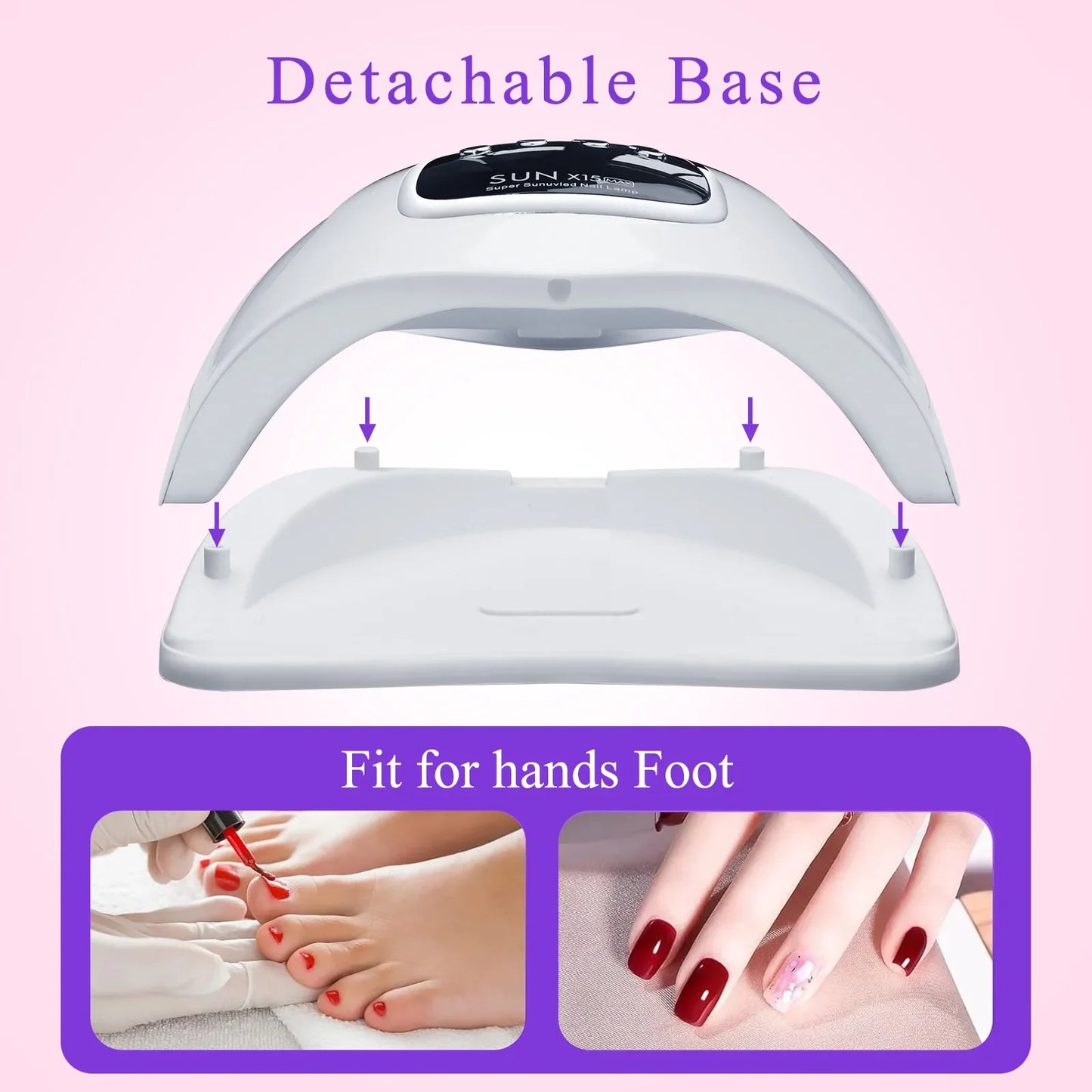 SUN X15 MAX High-Power Nail Drying Lamp For Gel Nails 280W 66LEDS Gel Polish Drying Machine With Auto Sensor UV LED Nail Lamp