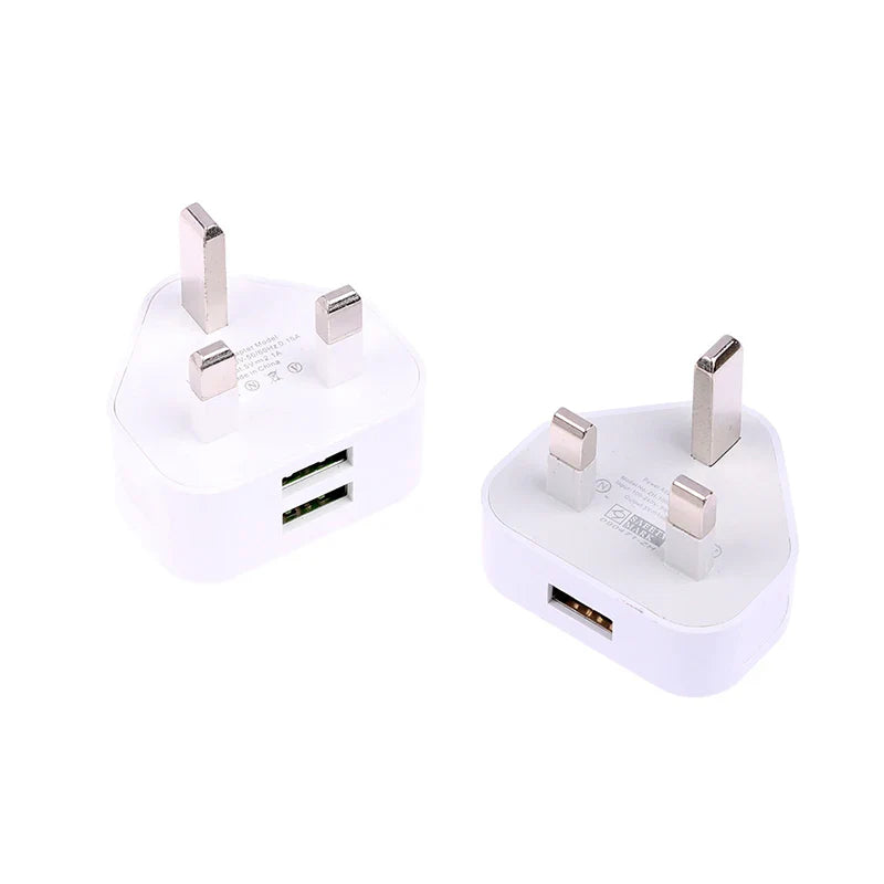 Universal UK Plug 3 Pin Wall Charger Adapter With 1/2 USB Ports Charging For Iphone 11 For Huawei Charging Charger