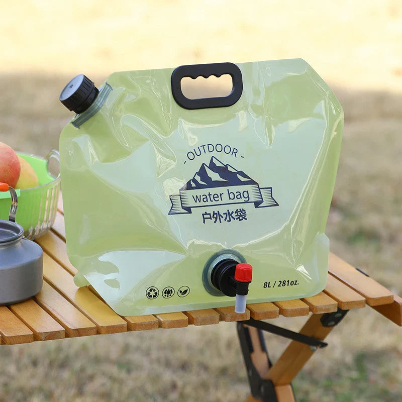 Portable Water Storage Bag Folding Outdoor Sports Camping Large-capacity Mountain Climbing Faucet Plastic Water Bag