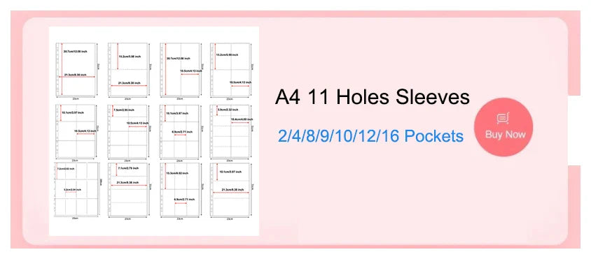 A4 Binder Photocards Holder Kpop Photo Card Page 2/3/4/9/10 Pocket Sleeves PVC Free Photo Album Refills 4x6 10x15 Pocket Sleeves