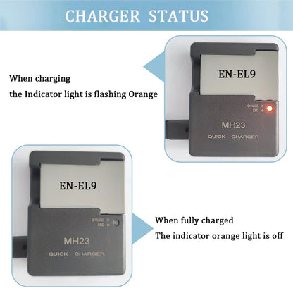 MH-23 MH23 Charger for Nikon EN-EL9 EN-EL9A L Battery D8000;D5000;D3000;D60;D40;D40X Camera MH23 ENEL9