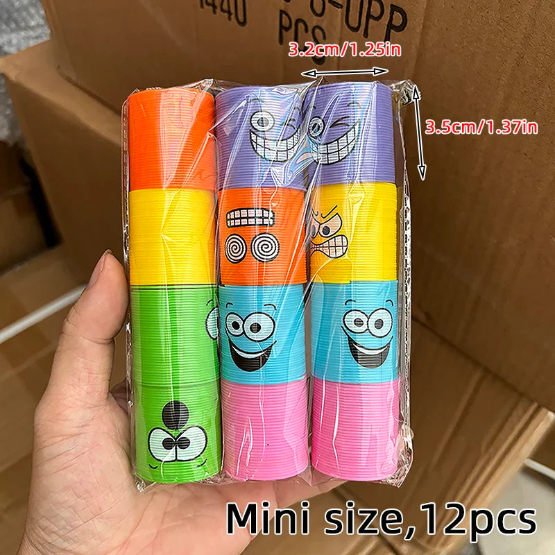 12/24 Rainbow Magic Springs Circle Toys Kids Birthday Party Favors Guests Giveaway Small Gifts Pinata Fillers Flexible Funny Toy