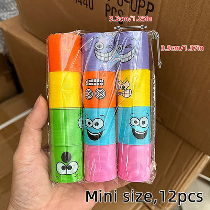 12/24 Rainbow Magic Springs Circle Toys Kids Birthday Party Favors Guests Giveaway Small Gifts Pinata Fillers Flexible Funny Toy