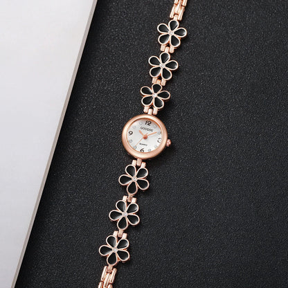 Fashion Flower Bracelet Strap Women Watches Ladies Diamond Arabic Numeral Dial Wristwatches Reloj Mujer（Without Box）