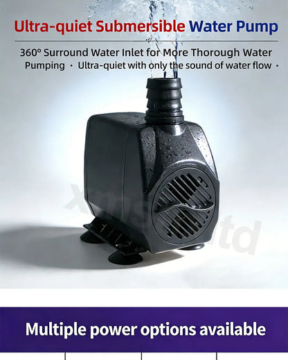 AC220V Multi-functional Silent Aquarium Submersible Pump, Landscape Large-flow Water Spray Pump,Fish Pond Water Circulation Pump
