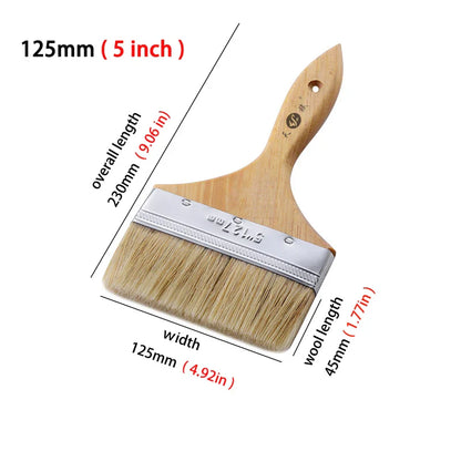 Pig White Mane Brush Wooden Handle Tool Decoration Paint Coating Latex Cleaning Barbecue Baking Painting