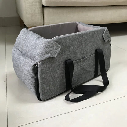 Pet Products Portable Console Booster Dog Car Seat & Carrier for Small Dogs & Cats,Car Seat for Center Car Armrest Safety Tether