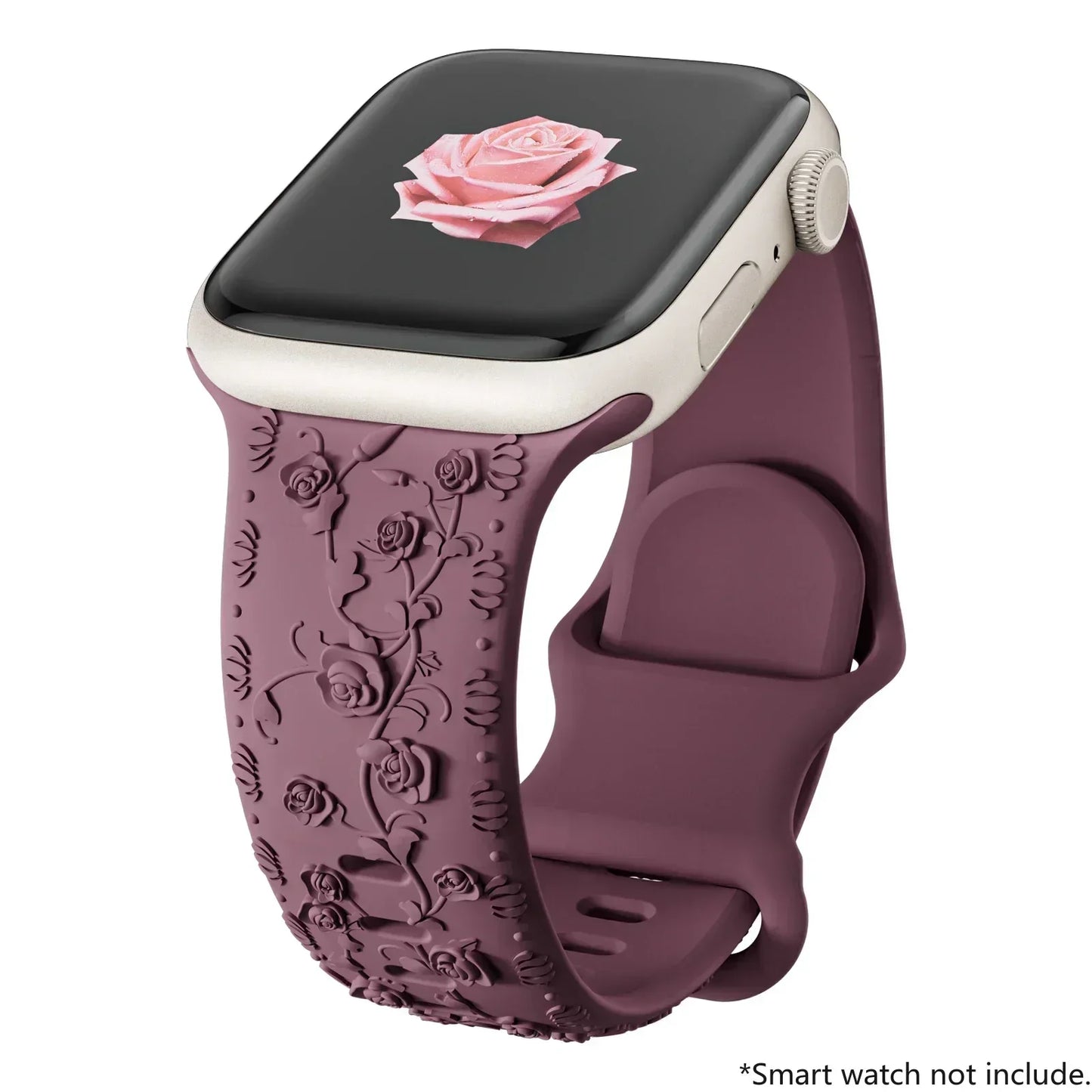 For Apple Watch Band 42mm 41mm 40 45mm 49mm 44mm Floral Engraved bracelet correa for iwatch series11 10 9 7 SE 6 8 Ultra 2 Strap
