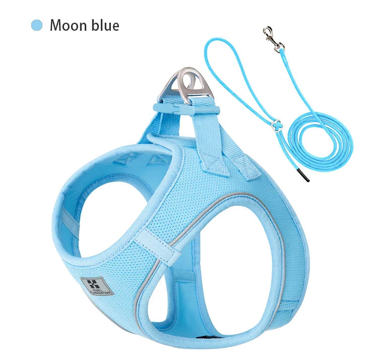 Dog Harness Leash Set for Small Medium Dog Adjustable Reflective Puppy Cat Harness pet Vest Chihuahua Dachshund Outdoor Walking