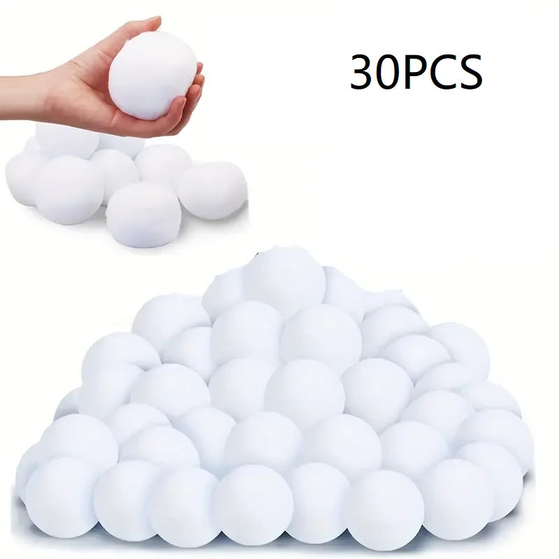 30Pcs Soft Fake Snow Balls White Plush Snow Balls Pendant Winter Indoor Outdoor Ornaments Christmas Party Home Decor
