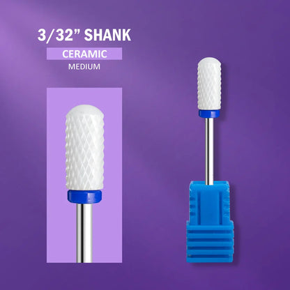 LadyMisty Ceramic Nail Drill Bit Milling Cutter For Manicure Pedicure Nail Files Buffer Nail Art Equipment Accessory