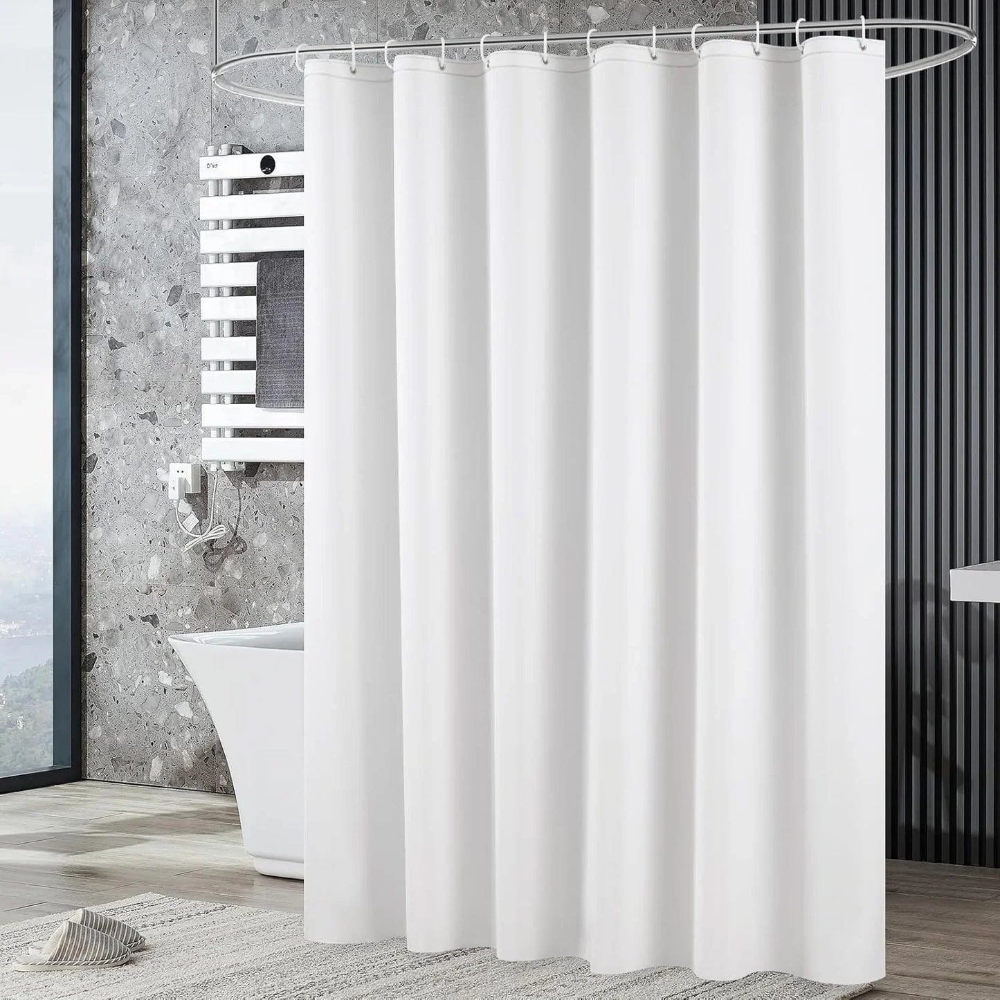 Premium PEVA Bath Curtain - Waterproof & Opaque Shower Liner with Metal Grommets, Silky Feel