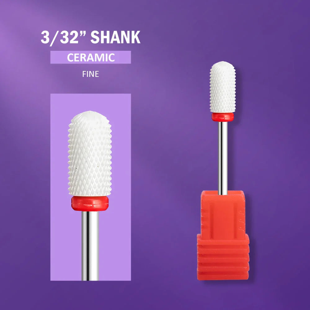 LadyMisty Ceramic Nail Drill Bit Milling Cutter For Manicure Pedicure Nail Files Buffer Nail Art Equipment Accessory