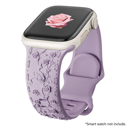 For Apple Watch Band 42mm 41mm 40 45mm 49mm 44mm Floral Engraved bracelet correa for iwatch series11 10 9 7 SE 6 8 Ultra 2 Strap