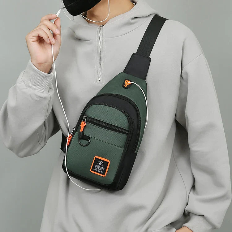Men's leisure outdoor hiking bike shoulder bag, waterproof sports crossbody bag, travel backpack, men's chest bag, shoulder bag