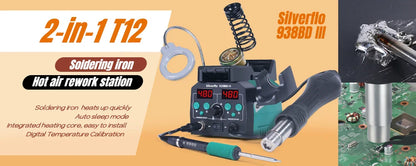 Silverflo Electric soldering iron Kit Set 100W LCD Digital Display Adjustable Temperature Soldering Iron 220V/110V Welding Tools