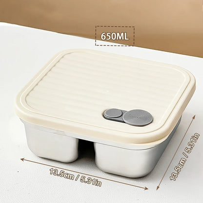 WORTHBUY 304 Stainless Steel Lunch Box With Lid Portable Fruit Salad Food Container Stackable Leak Proof Bento Box For Student
