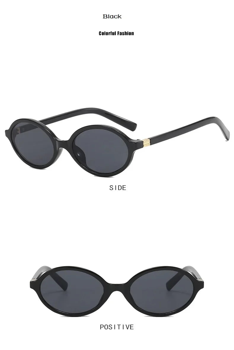 Vintage Oval Sunglasses NEW Women Luxury Brand Designer Small Oval Anti Blue Light Glasses Retro Fashion Men Leopard Eyegalsses