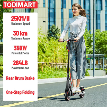 TODIMART T3 Electric Scooter 350W 7.5AH 36V 25KM/H Foldable E Scooter battery 8.5 inch Wheel EScooter For Adult Children