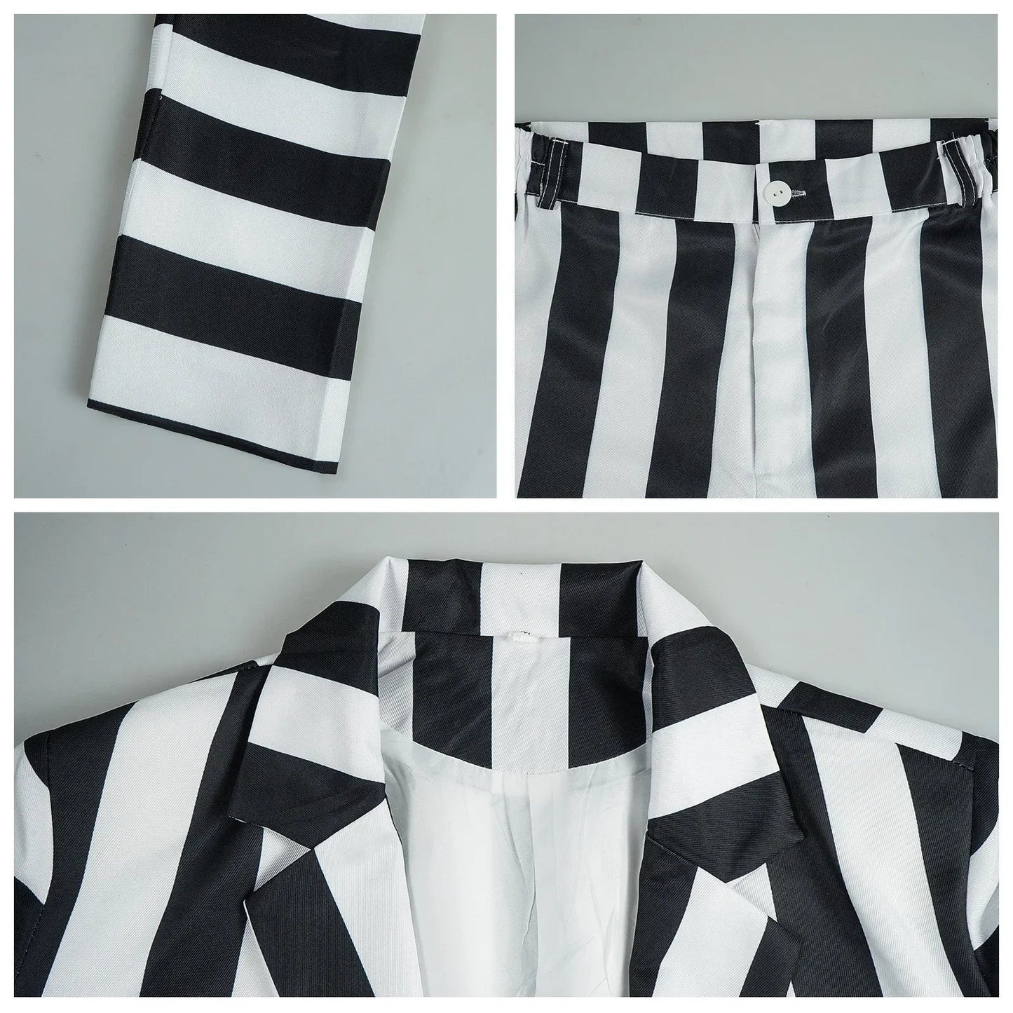 Explosive Hades Master  Adult Black and White Pattern Role Playing Costume