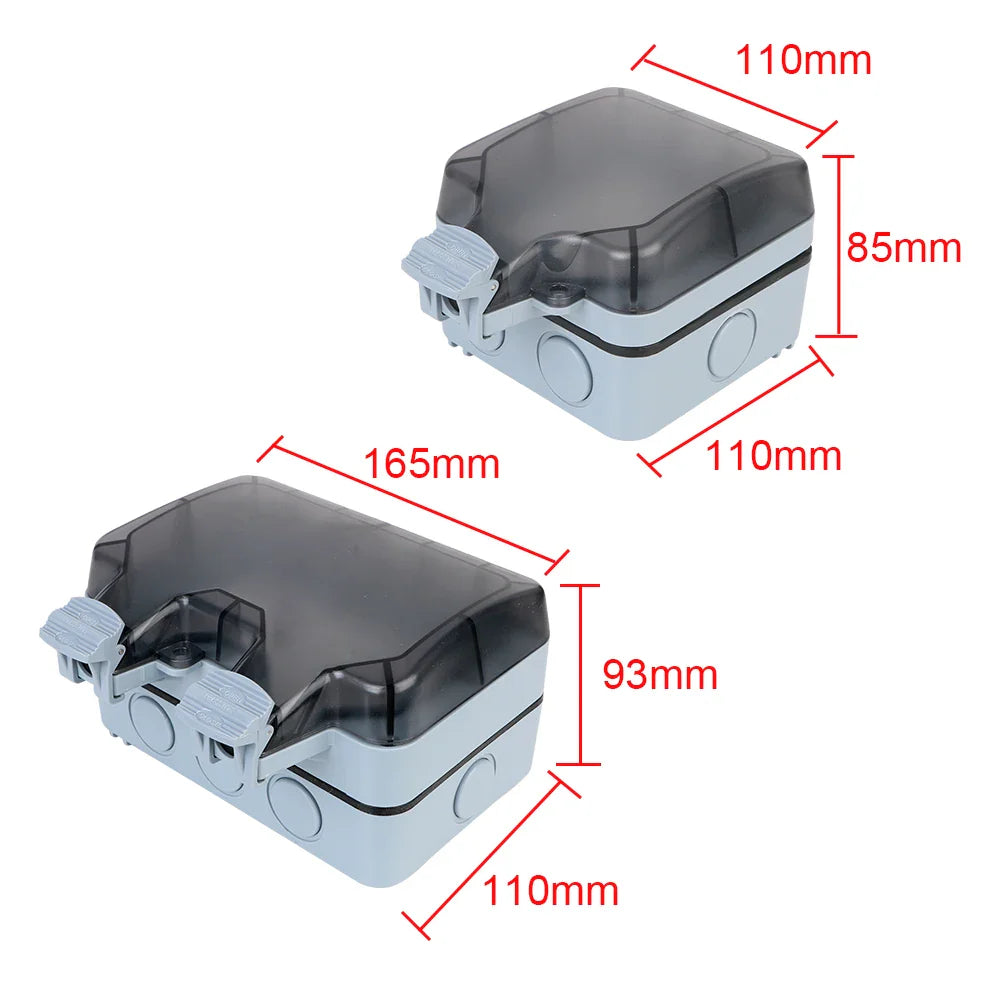 Double EU Socket Power Supply Switch Socket 16A Outdoor Wall Power Socket With USB Charging for Home& Garden IP66 Weatherproof